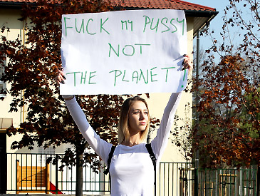 Fuck my pussy, NOT the planet! 