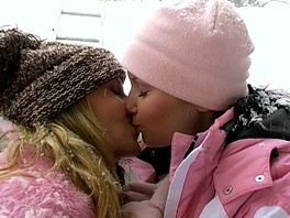 Lesbian fun in the snow