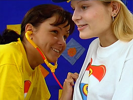 Two lesbian teens playing doctor