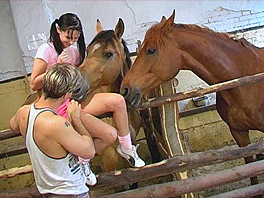 Michelle gets fucked in the stables