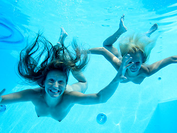 Sara and Nessy swimming naked